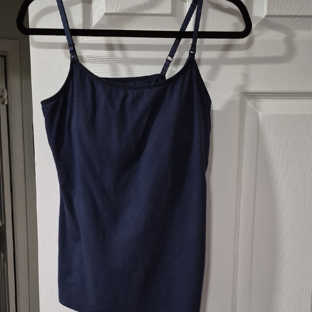 A PEA IN THE POD Navy Blue Women's Camisole Nursing Bra Tank  Large